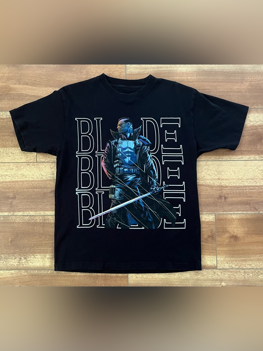 Marvel Blade Graphic Short-Sleeve Tee - Black with Blue & Purple Accents